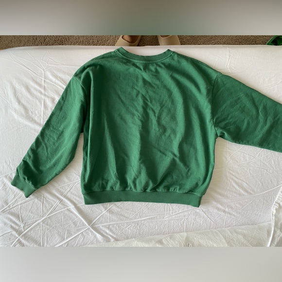 ASOS Weekend Collective oversized sweatshirt tonal embroidery logo green US 4 - Picture 5 of 15